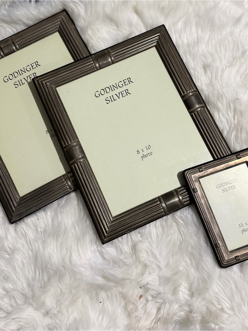 Vintage Godinger Silver Bamboo-Style Photo Frames